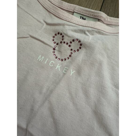 Vintage Y2K Disney Store Baby Pink Mickey Rhinestone Tank Top NWT Straps - Picture 10 of 11